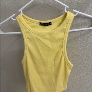 Zara Sunny Yellow Ribbed Tank Top
